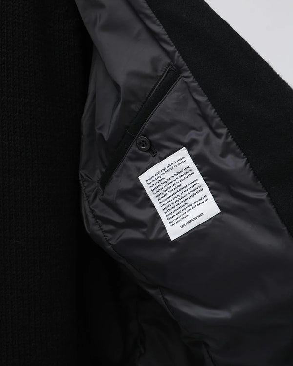 nonnative - STRANGER LONG COAT WOOL BEAVER WITH GORE-TEX WINDSTOPPER® -  BLACK