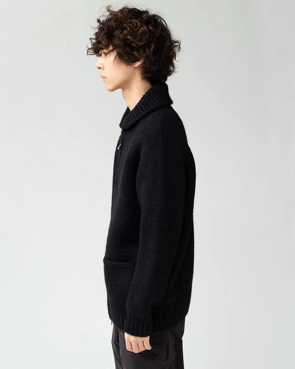 nonnative - ADVENTURER HAND-KNIT COWICHAN SWEATER WOOL YARN - BLACK