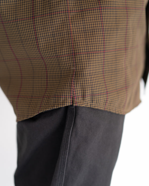 nonnative - DWELLER B.D. SHIRT P/W GABARDINE TARTAN CHECK COYOTE