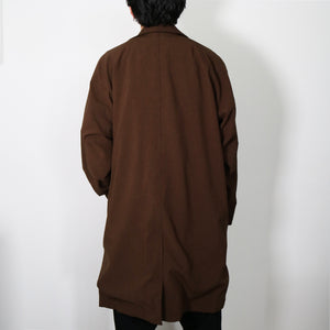 nonnative - WORKER LONG COAT POLY SHANTUNGWITH GORE-TEX WINDSTOPPER® - BROWN