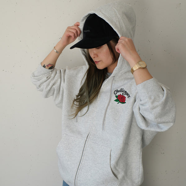 CHALLENGER - ROSE ZIP HOODIE - GRAY