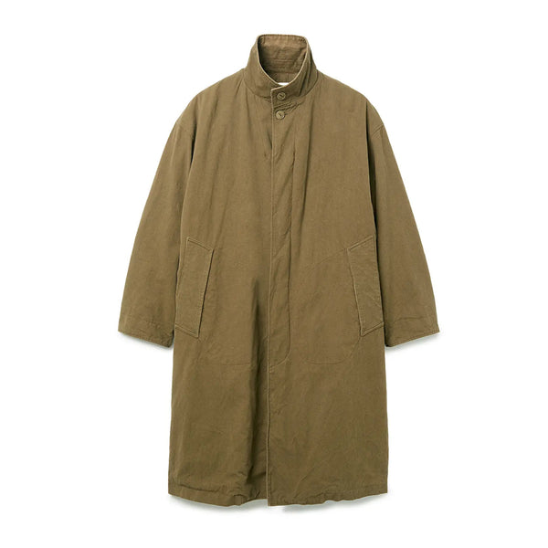 nonnative - WANDERER LONG COAT C/Li CANVAS SULFUR DYE WITH WINDSTOPPER® COYOTE