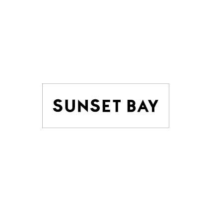 SUNSET BAY - BOX LOGO STICKER -WHITE-