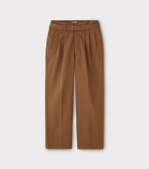 PHIGVEL -BELTED 2TUCK TROUSERS- TOBACCO