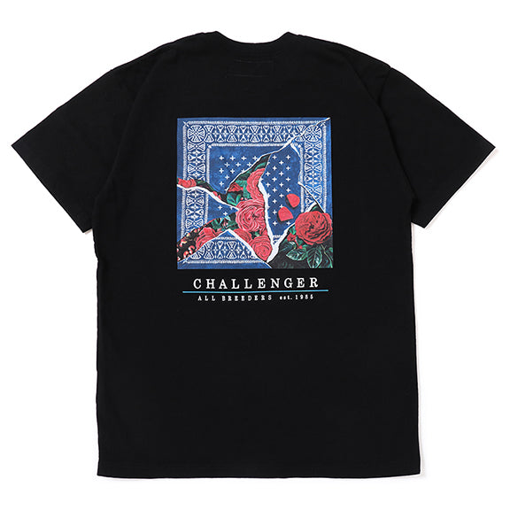 CHALLENGER -ROSE BANDANA TEE- BLACK