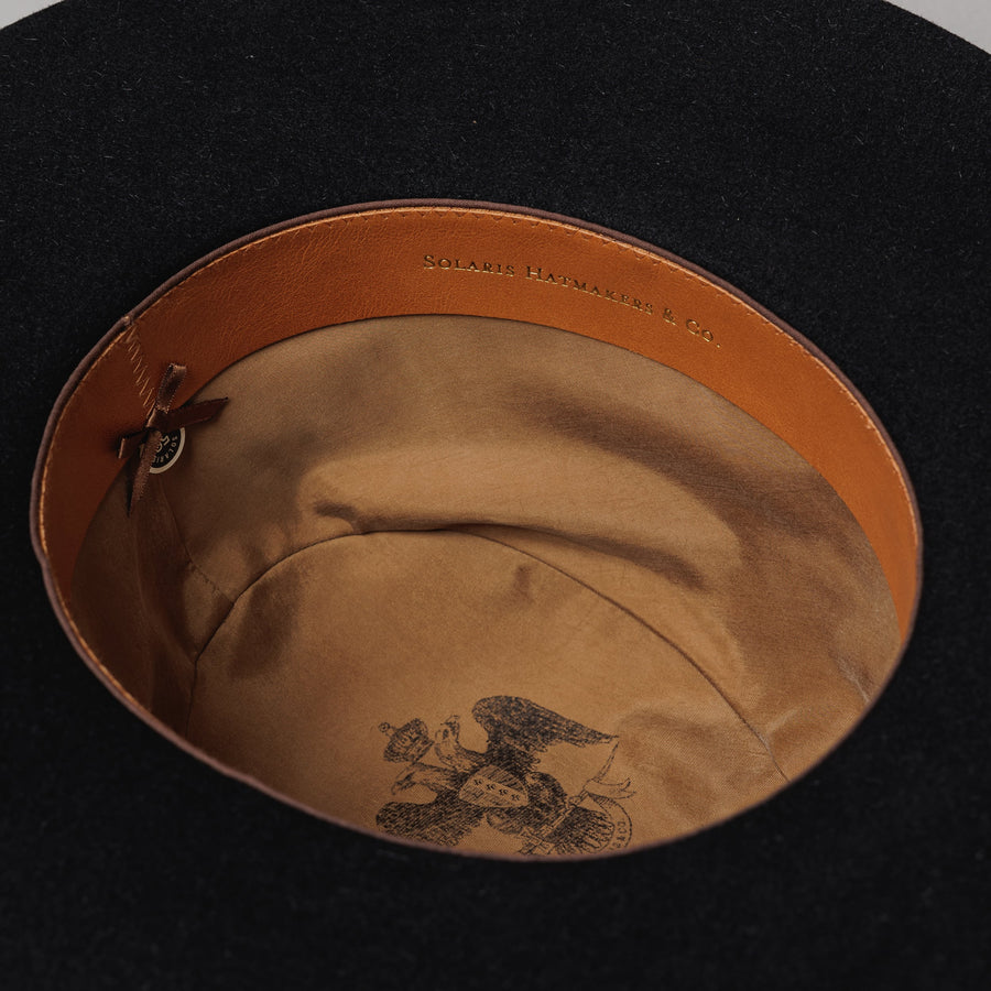 SOLARIS HATMAKERS & Co. -Open Crown Rabbit Hat "PARISTEXAS"- BLACK